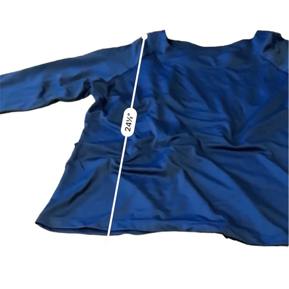 Susan Graver sapphire blue 3/4 sleeve top - Picture 6 of 8